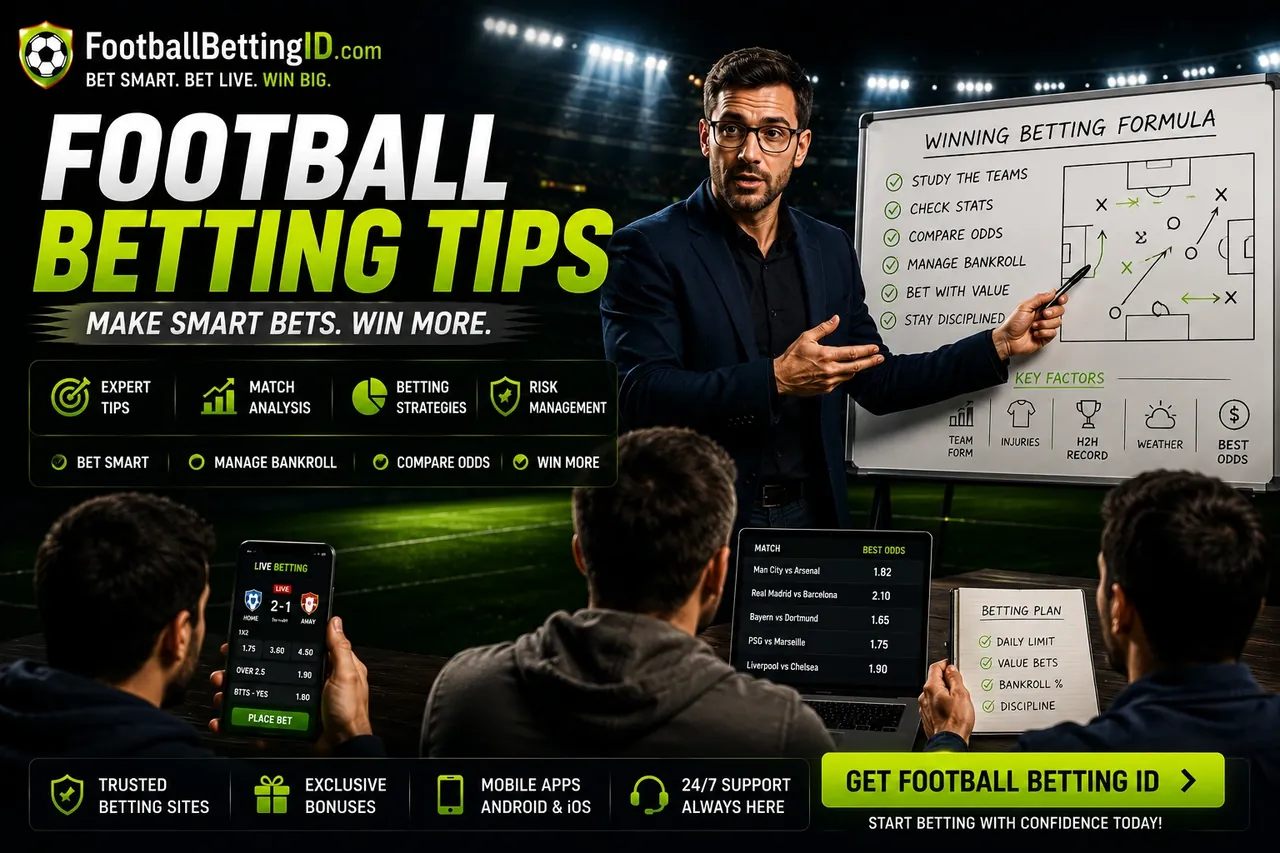Expert football betting tips banner — daily tips, match analysis, odds insights and winning strategies to bet smart and win more